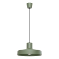 Ljuskrona med textilsladd BILO 1xE27/15W/230V diameter 35 cm grön
