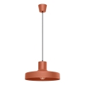 Ljuskrona med textilsladd BILO 1xE27/15W/230V diameter 35 cm orange