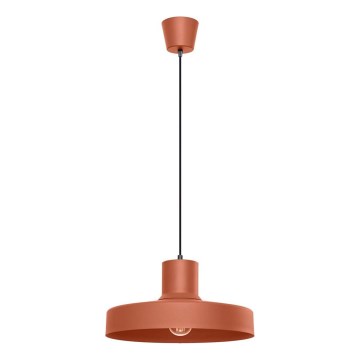 Ljuskrona med textilsladd BILO 1xE27/15W/230V diameter 35 cm orange