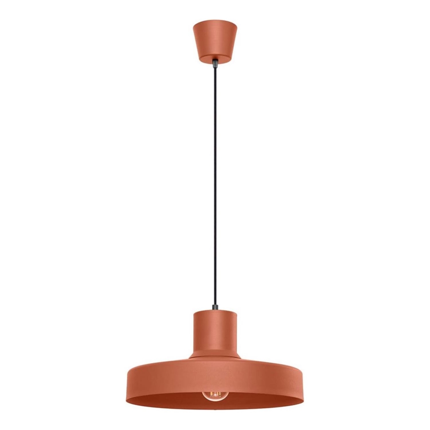 Ljuskrona med textilsladd BILO 1xE27/15W/230V diameter 35 cm orange