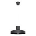 Ljuskrona med textilsladd BILO 1xE27/15W/230V diameter 35 cm svart