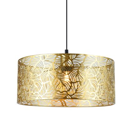 Ljuskrona med textilsladd BLOMSTRA 1xE27/15W/230V guld