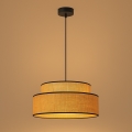 Ljuskrona med textilsladd BOHO 1xE27/60W/230V diameter 40 cm beige