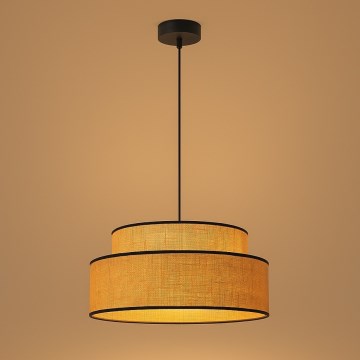 Ljuskrona med textilsladd BOHO 1xE27/60W/230V diameter 40 cm beige