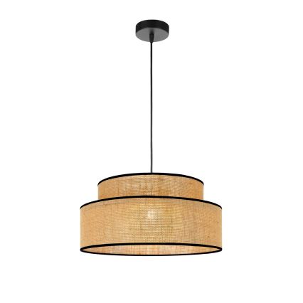 Ljuskrona med textilsladd BOHO 1xE27/60W/230V diameter 40 cm beige