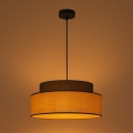 Ljuskrona med textilsladd BOHO 1xE27/60W/230V diameter 40 cm brun/beige
