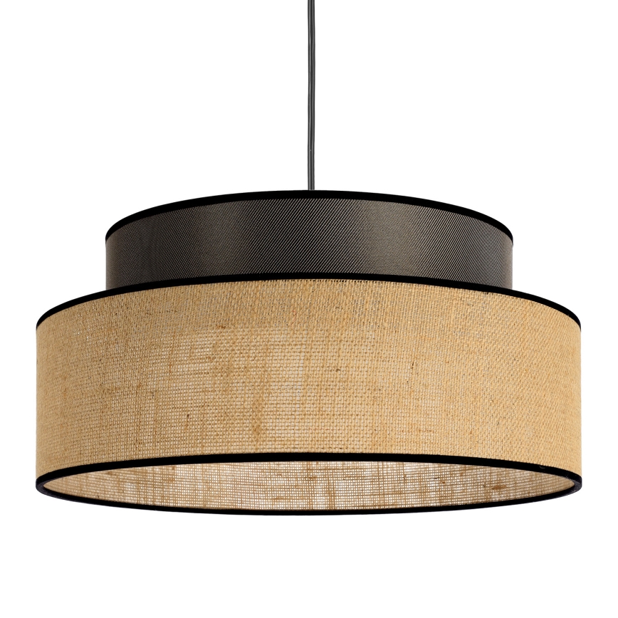 Ljuskrona med textilsladd BOHO 1xE27/60W/230V diameter 40 cm brun/beige