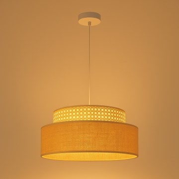 Ljuskrona med textilsladd BOHO 1xE27/60W/230V diameter 40 cm rotting