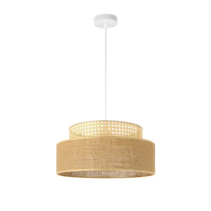 Ljuskrona med textilsladd BOHO 1xE27/60W/230V diameter 40 cm rotting