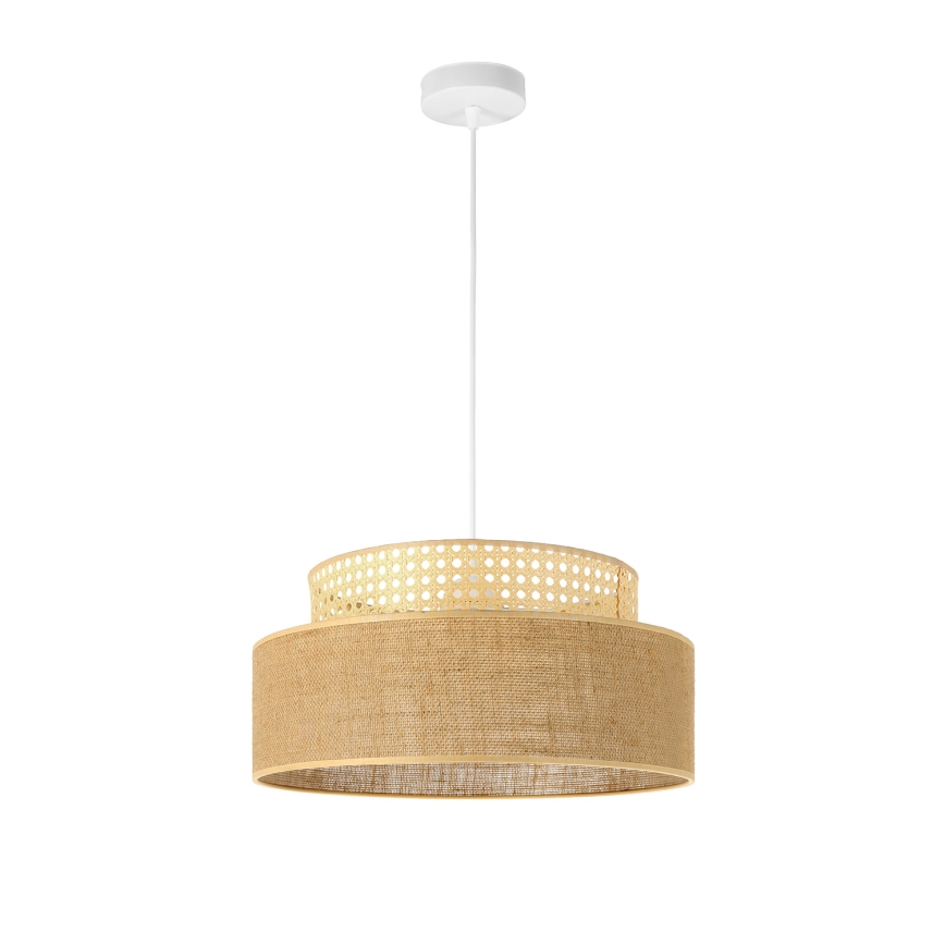 Ljuskrona med textilsladd BOHO 1xE27/60W/230V diameter 40 cm rotting