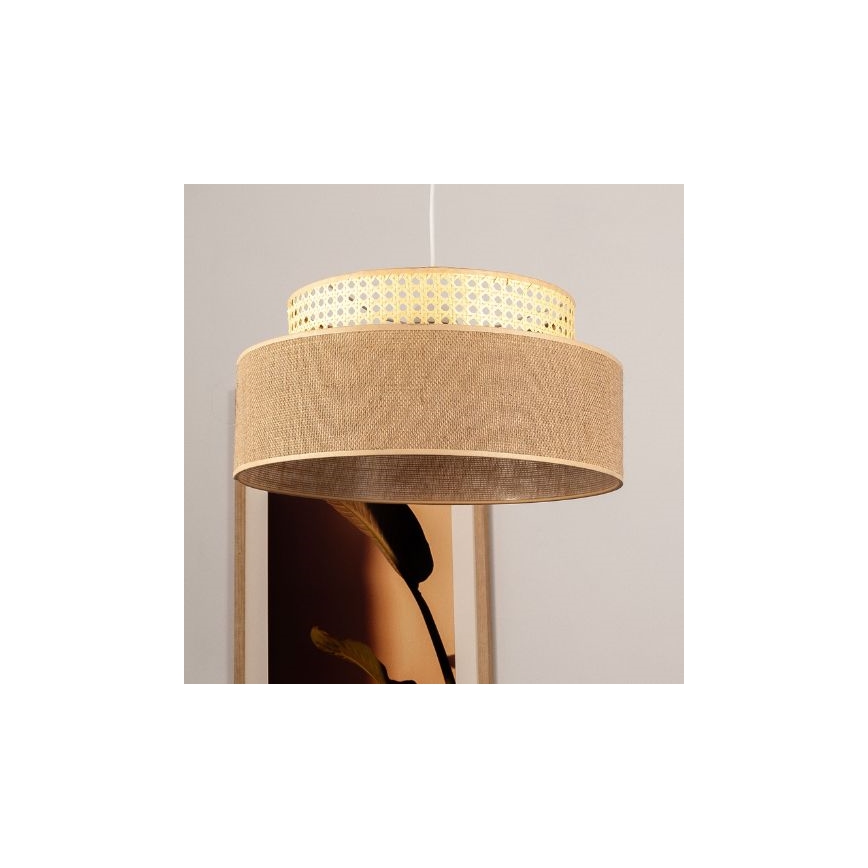 Ljuskrona med textilsladd BOHO 1xE27/60W/230V diameter 40 cm rotting