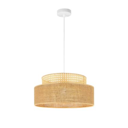 Ljuskrona med textilsladd BOHO 1xE27/60W/230V diameter 40 cm rotting