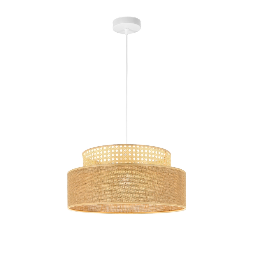 Ljuskrona med textilsladd BOHO 1xE27/60W/230V diameter 40 cm rotting