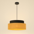 Ljuskrona med textilsladd BOHO 1xE27/60W/230V diameter 40 cm svart/beige