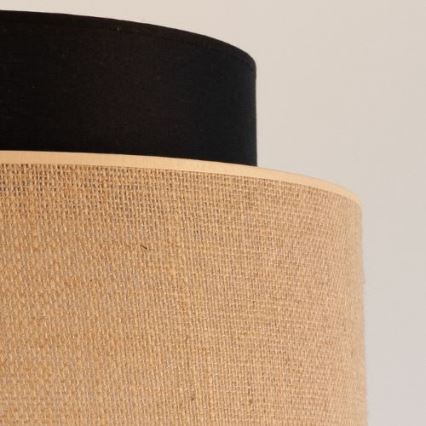 Ljuskrona med textilsladd BOHO 1xE27/60W/230V diameter 40 cm svart/beige