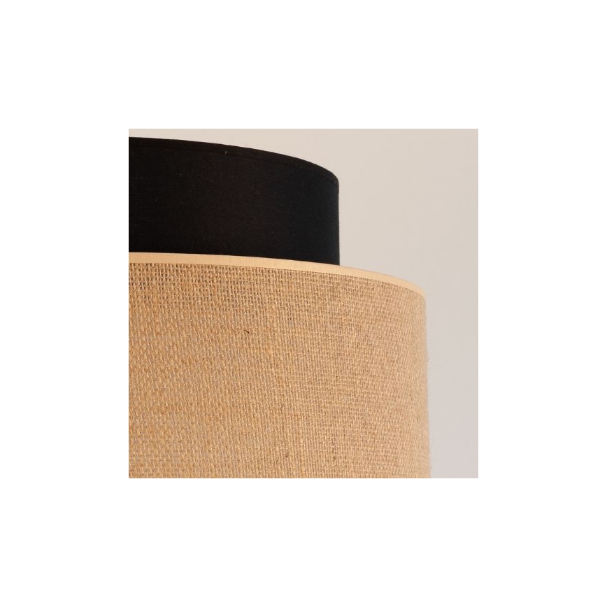 Ljuskrona med textilsladd BOHO 1xE27/60W/230V diameter 40 cm svart/beige