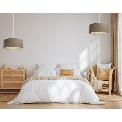 Ljuskrona med textilsladd BOHO TRINITI 1xE27/60W/230V brun
