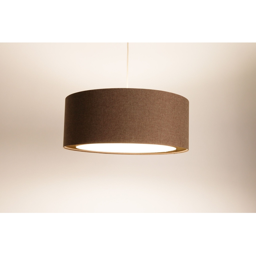 Ljuskrona med textilsladd BOHO TRINITI 1xE27/60W/230V brun