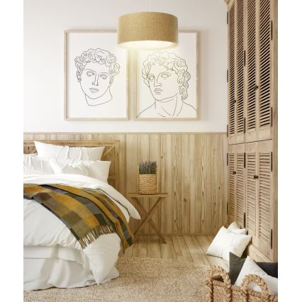 Ljuskrona med textilsladd BOHO TRINITI 1xE27/60W/230V brun