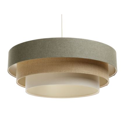 Ljuskrona med textilsladd BOHO TRINITI 1xE27/60W/230V grå/beige/grädde