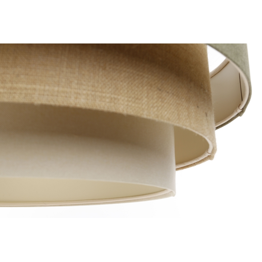 Ljuskrona med textilsladd BOHO TRINITI 1xE27/60W/230V grå/beige/grädde