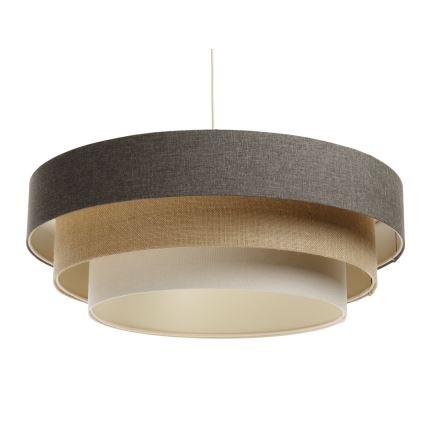 Ljuskrona med textilsladd BOHO TRINITI 1xE27/60W/230V grå/beige/grädde