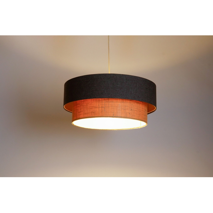 Ljuskrona med textilsladd BOHO TRINITI 1xE27/60W/230V grå/beige