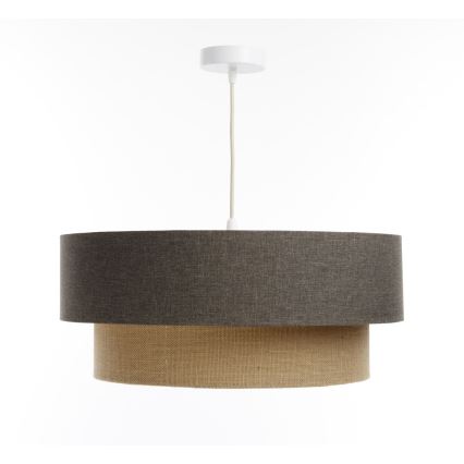 Ljuskrona med textilsladd BOHO TRINITI 1xE27/60W/230V grå/beige