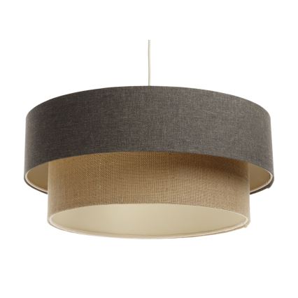 Ljuskrona med textilsladd BOHO TRINITI 1xE27/60W/230V grå/beige