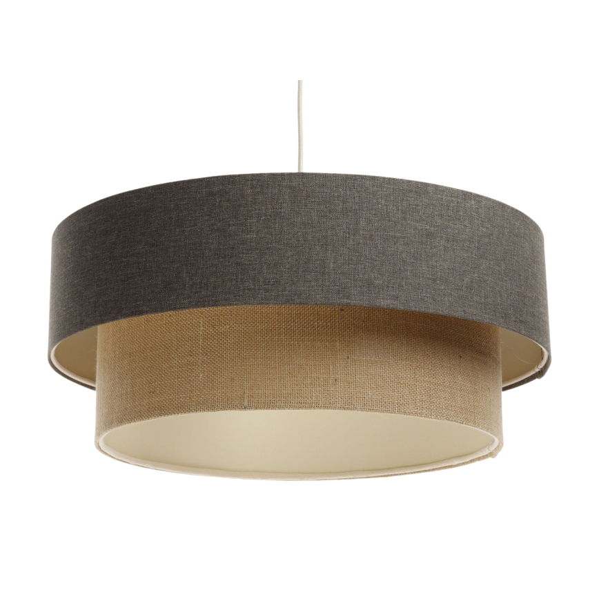 Ljuskrona med textilsladd BOHO TRINITI 1xE27/60W/230V grå/beige