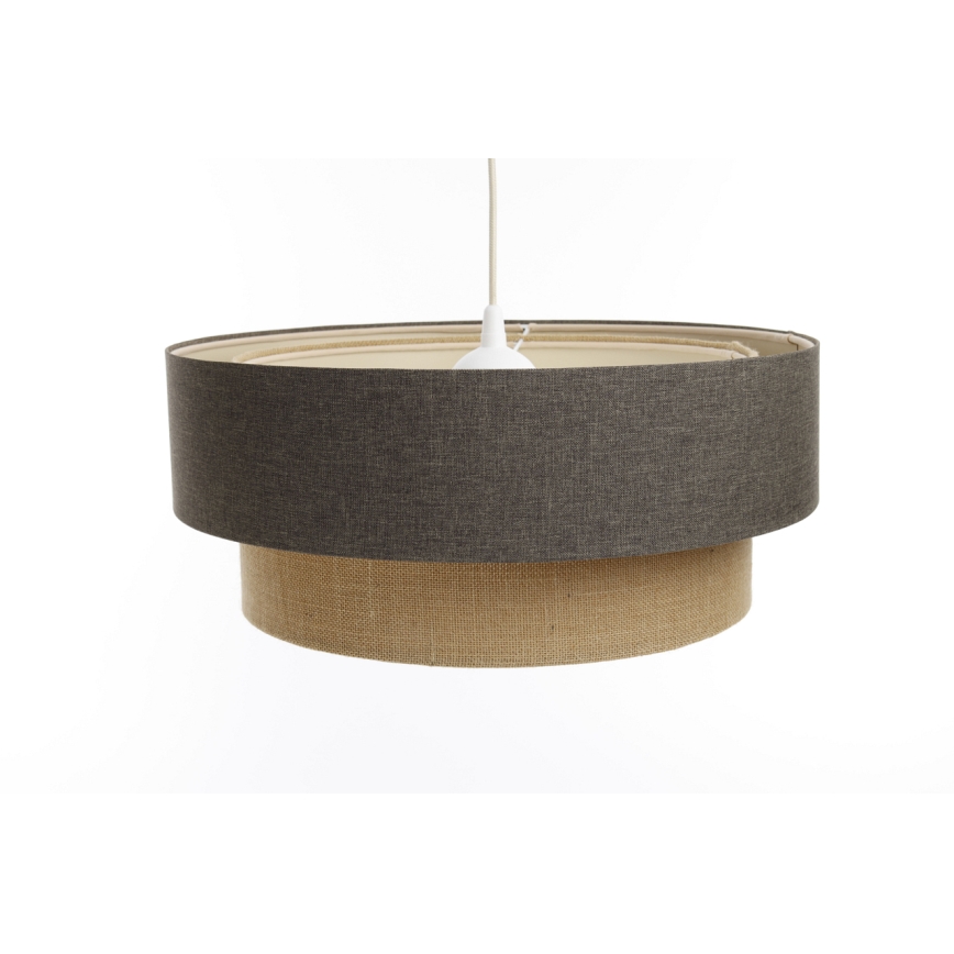 Ljuskrona med textilsladd BOHO TRINITI 1xE27/60W/230V grå/beige