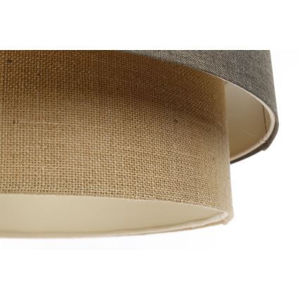 Ljuskrona med textilsladd BOHO TRINITI 1xE27/60W/230V grå/beige