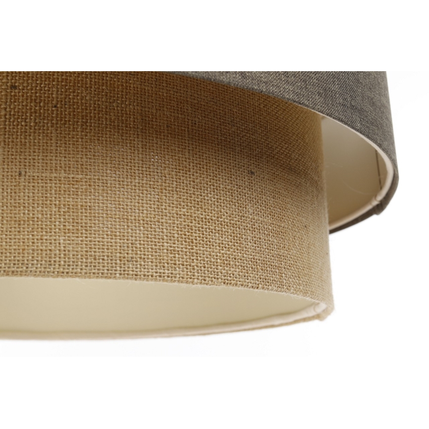 Ljuskrona med textilsladd BOHO TRINITI 1xE27/60W/230V grå/beige
