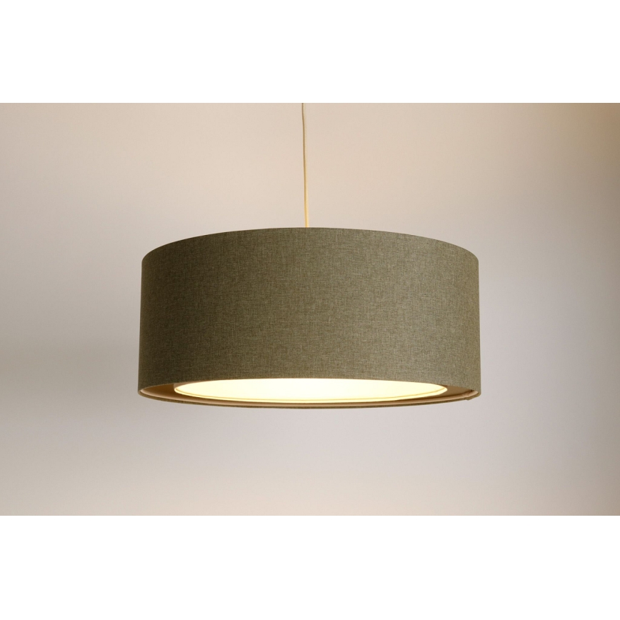 Ljuskrona med textilsladd BOHO TRINITI 1xE27/60W/230V grå