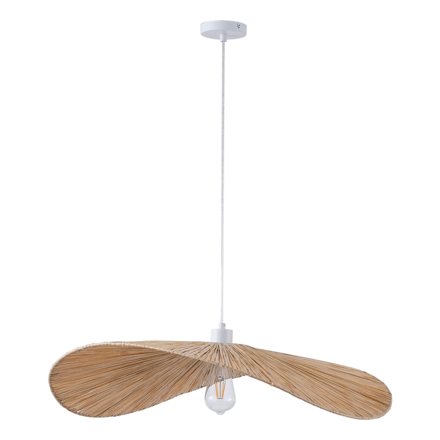 Ljuskrona med textilsladd CALYPSO 1xE27/40W/230V diameter 70 cm bambu
