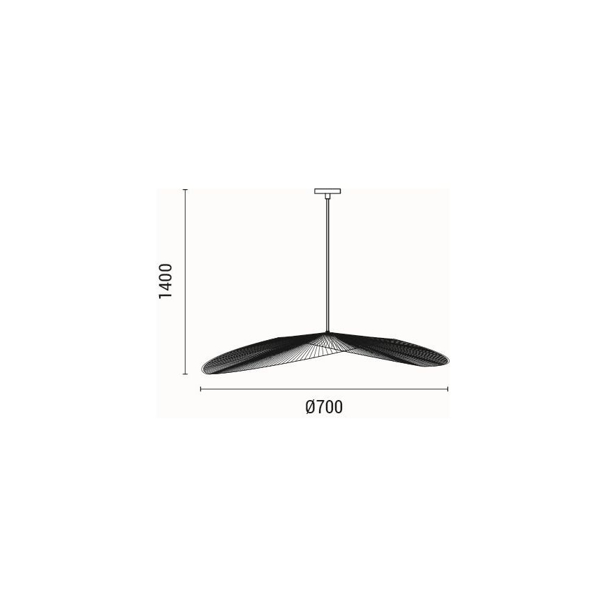 Ljuskrona med textilsladd CALYPSO 1xE27/40W/230V diameter 70 cm bambu