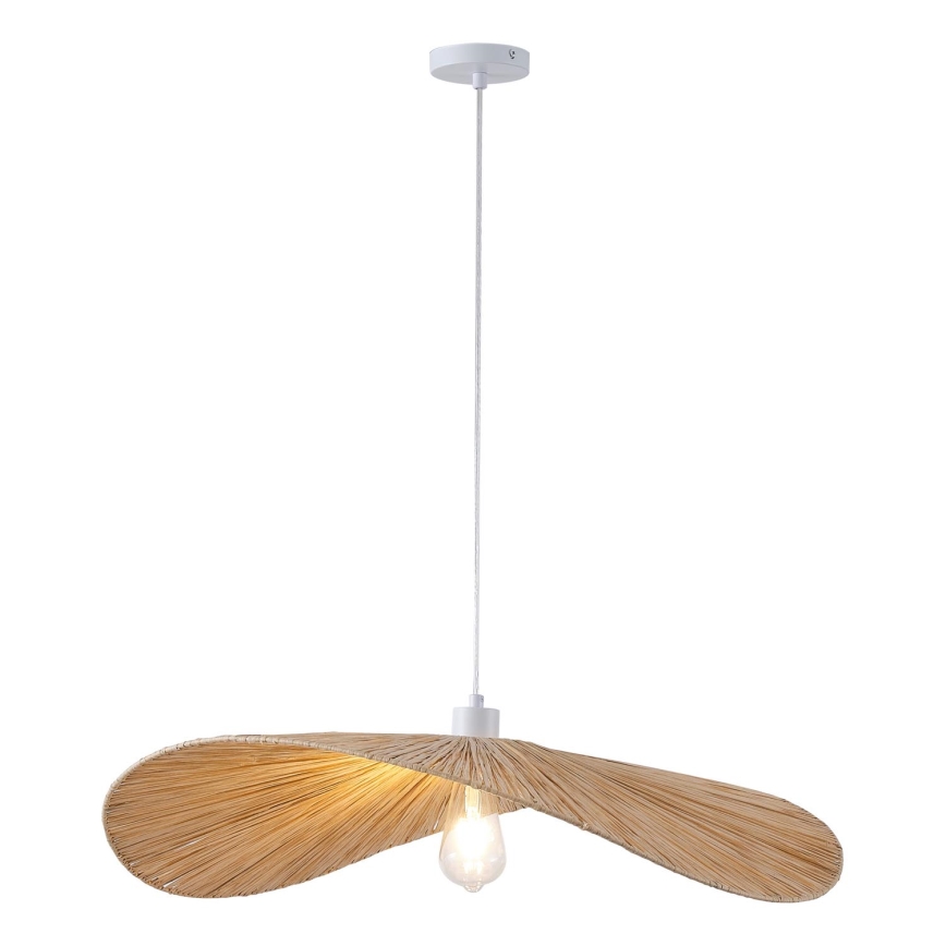 Ljuskrona med textilsladd CALYPSO 1xE27/40W/230V diameter 70 cm bambu