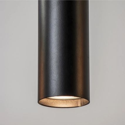 Ljuskrona med textilsladd CALYPSO 2xGU10/60W/230V + 3xE27/60W svart/guld