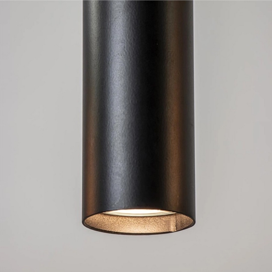 Ljuskrona med textilsladd CALYPSO 2xGU10/60W/230V + 3xE27/60W svart/guld