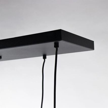 Ljuskrona med textilsladd CALYPSO 4xGU10/60W/230V + 4xE27/60W svart/guld