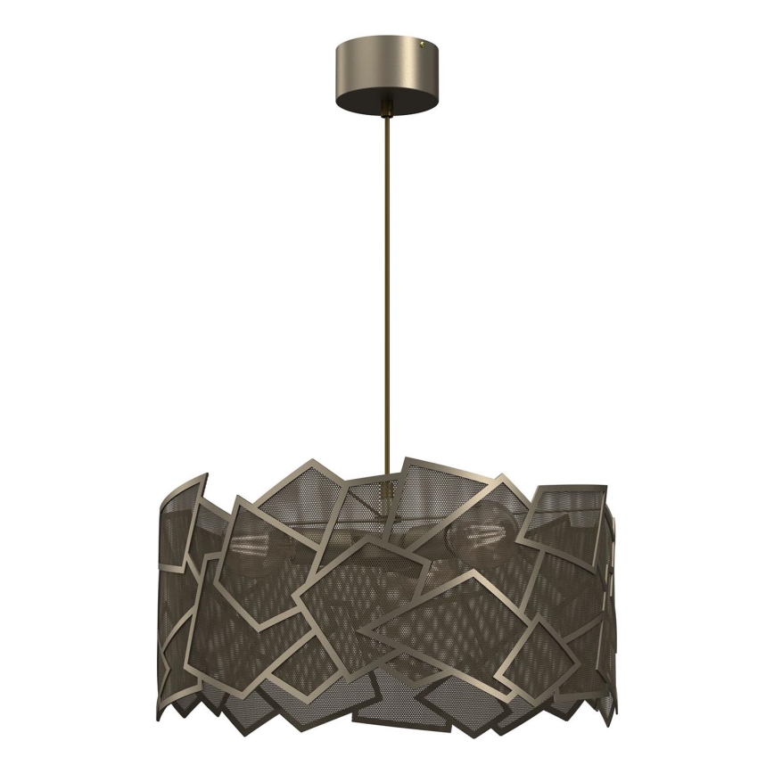 Ljuskrona med textilsladd CAMO 3xE27/15W/230V guld