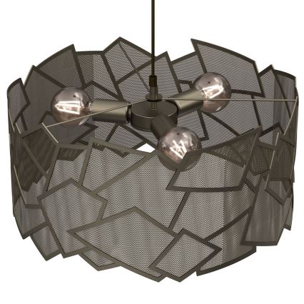 Ljuskrona med textilsladd CAMO 3xE27/15W/230V guld