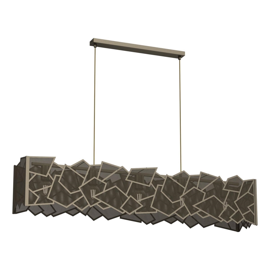 Ljuskrona med textilsladd CAMO 5xE27/15W/230V guld