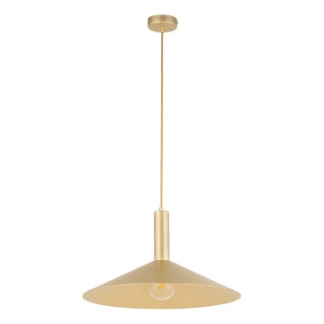 Ljuskrona med textilsladd CAPRI 1xE27/15W/230V diameter 50 cm guld