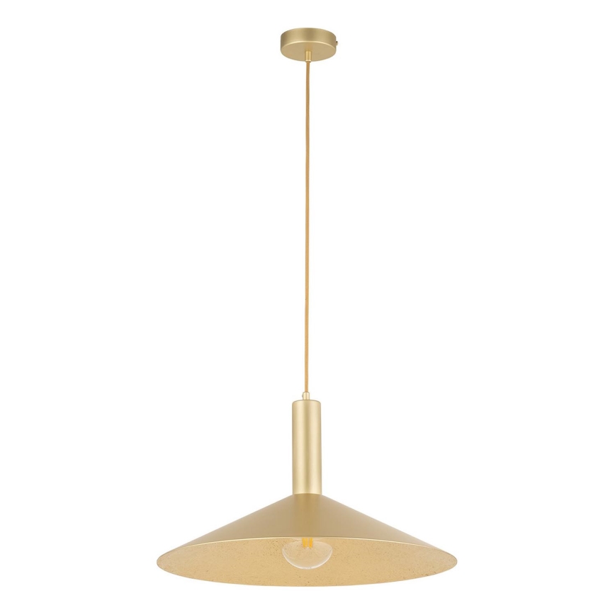 Ljuskrona med textilsladd CAPRI 1xE27/15W/230V diameter 50 cm guld