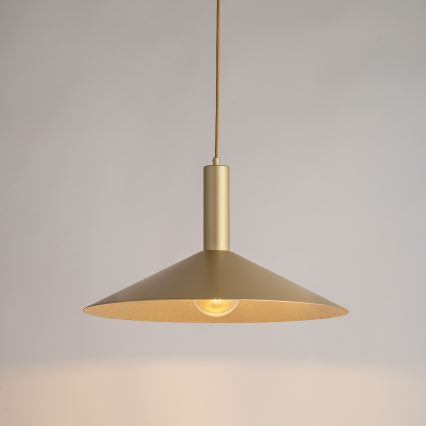 Ljuskrona med textilsladd CAPRI 1xE27/15W/230V diameter 50 cm guld