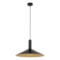 Ljuskrona med textilsladd CAPRI 1xE27/15W/230V diameter 50 cm svart/guld