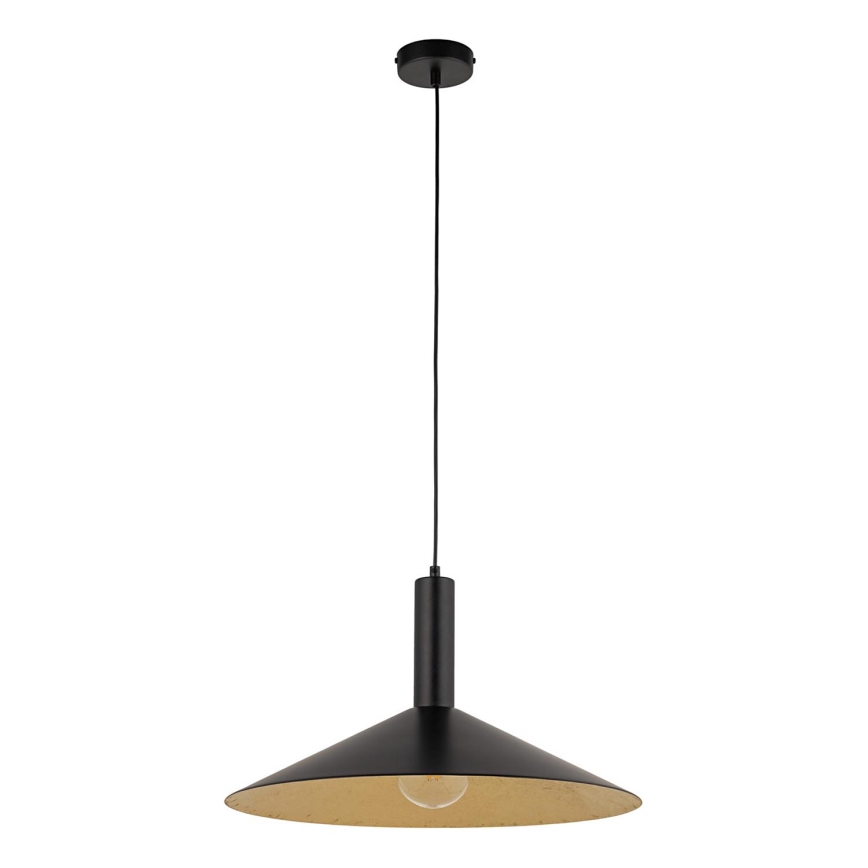 Ljuskrona med textilsladd CAPRI 1xE27/15W/230V diameter 50 cm svart/guld