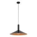 Ljuskrona med textilsladd CAPRI 1xE27/15W/230V diameter 50 cm svart/koppar