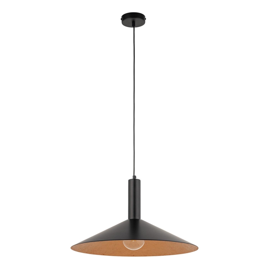 Ljuskrona med textilsladd CAPRI 1xE27/15W/230V diameter 50 cm svart/koppar